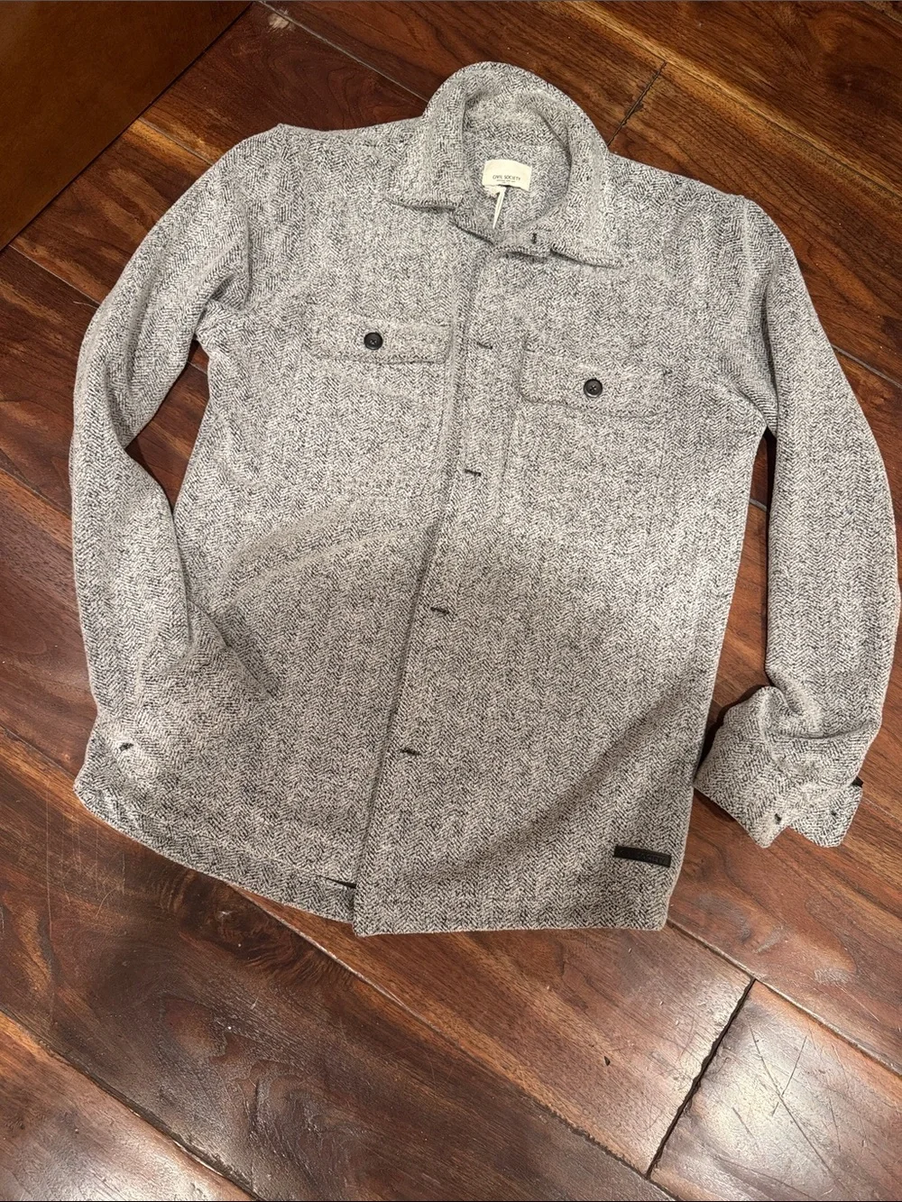 Men's Lightweight Button-Front Shirt Jacket - Gray - Picture 1 of 5